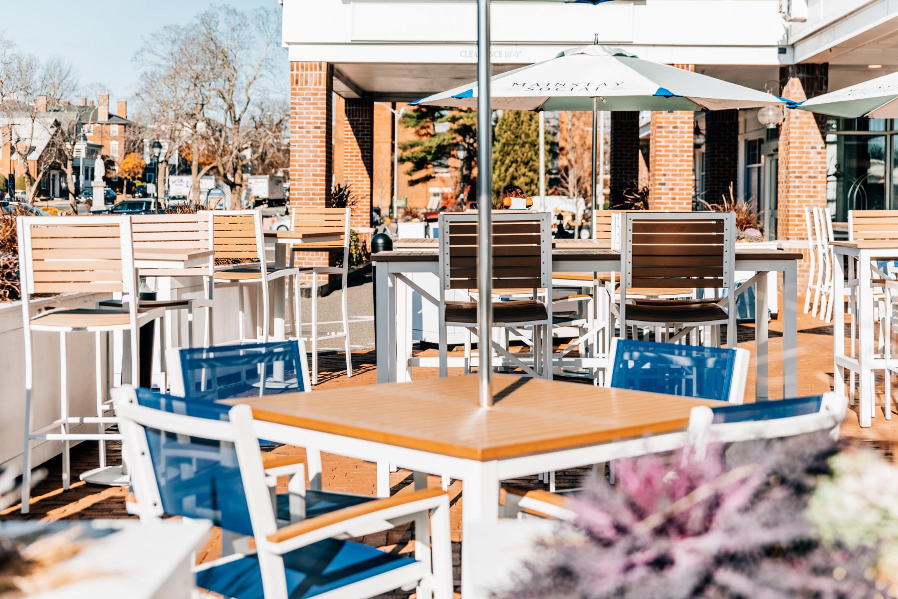 Mainstay Social outdoor patio seating at Salem Waterfront Hotel