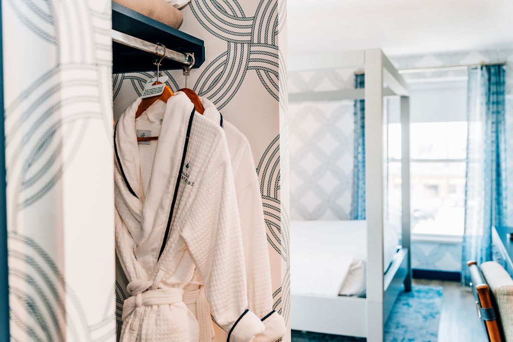 Deluxe King room at Salem Waterfront Hotel — marble bathroom, premium king bed, 2024 renovation