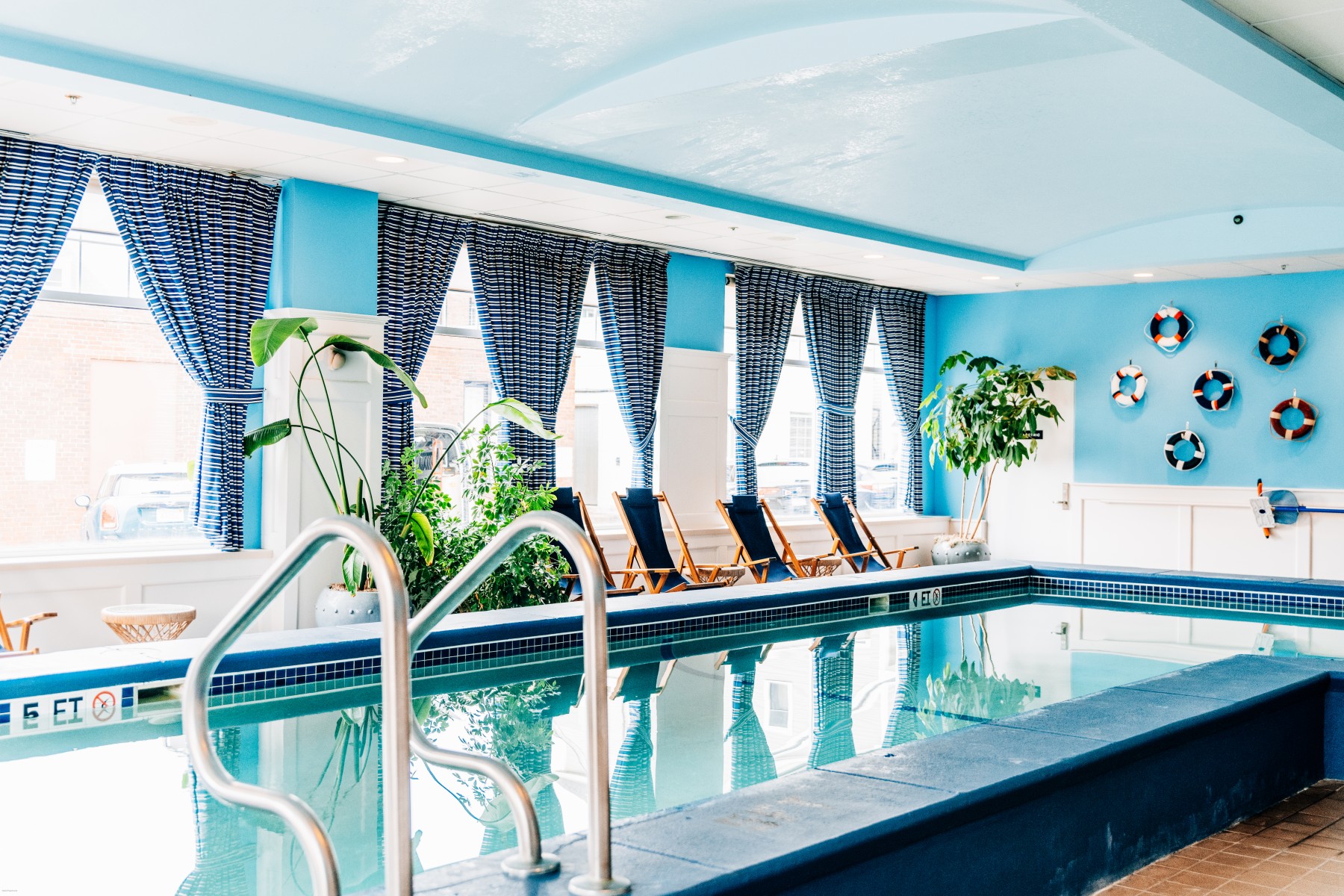 Heated indoor pool at Salem Waterfront Hotel & Suites — open year-round