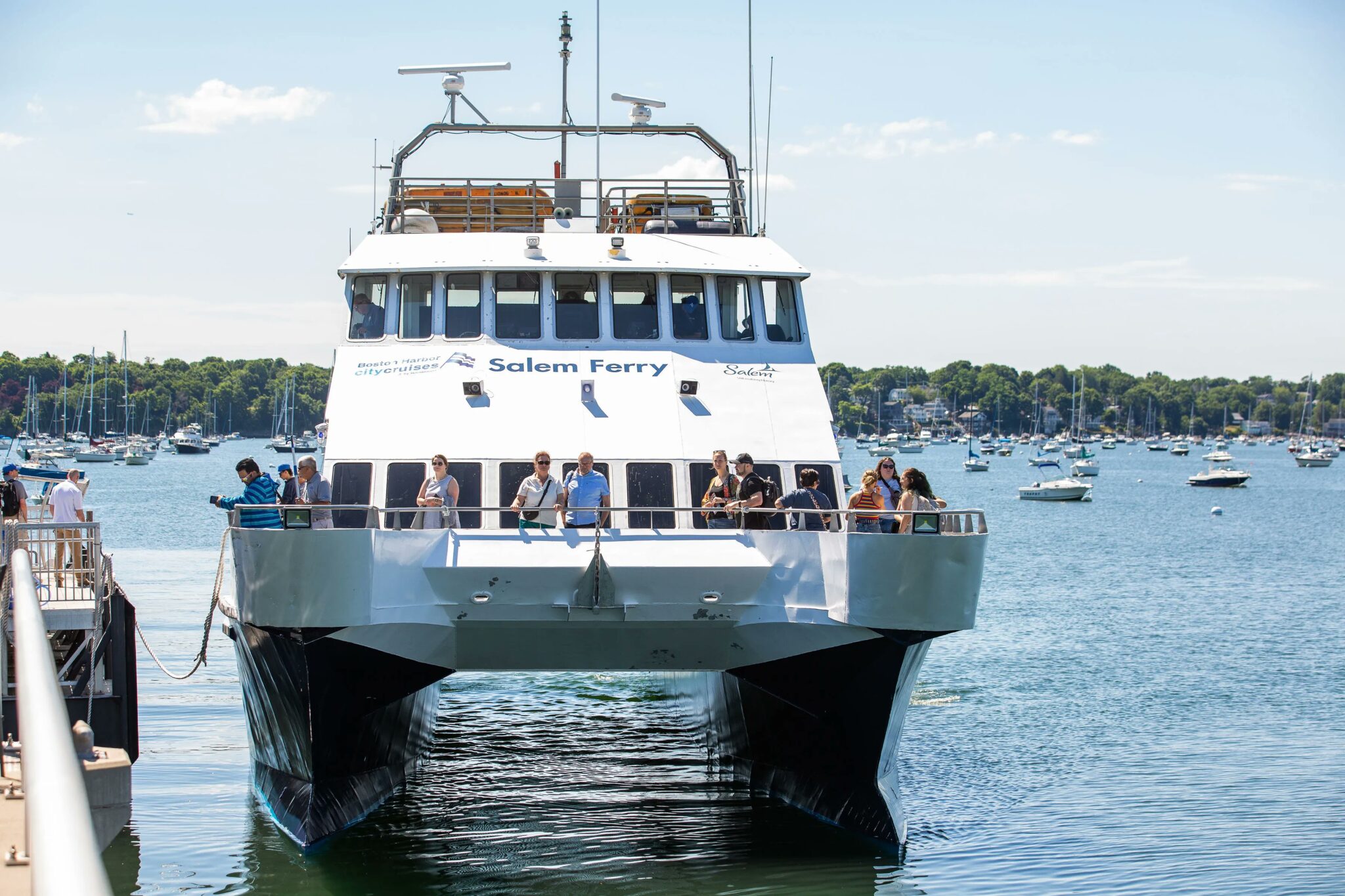 Salem Ferry arriving at Salem Harbor from Boston